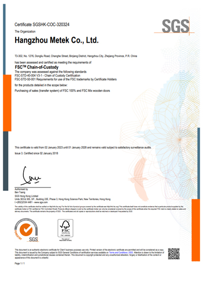 FSC certificate